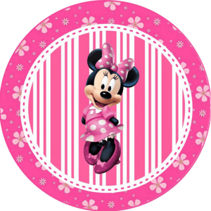 CAPA PAINEL REDONDO MINNIE | TECIDO PREMIUM  | VÁRIOS MODELOS - 1.50X1.50M E 50X50CM
