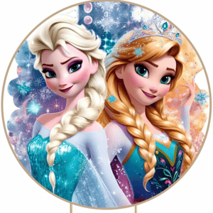 CAPA PAINEL REDONDO PRINCESA FROZEN | TECIDO PREMIUM  | VÁRIOS MODELOS - 1.50X1.50M E 50X50CM