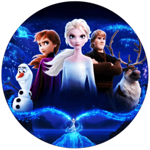 CAPA PAINEL REDONDO PRINCESA FROZEN | TECIDO PREMIUM  | VÁRIOS MODELOS - 1.50X1.50M E 50X50CM