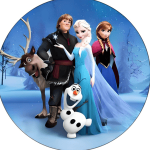 CAPA PAINEL REDONDO PRINCESA FROZEN | TECIDO PREMIUM  | VÁRIOS MODELOS - 1.50X1.50M E 50X50CM