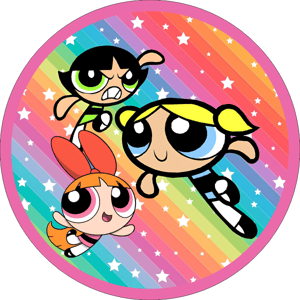 CAPA PAINEL REDONDO MENINAS SUPER PODEROSAS | TECIDO PREMIUM  | VÁRIOS MODELOS - 1.50X1.50M E 50X50CM