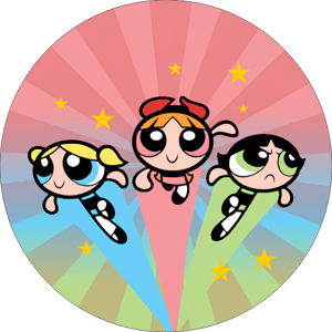 CAPA PAINEL REDONDO MENINAS SUPER PODEROSAS | TECIDO PREMIUM  | VÁRIOS MODELOS - 1.50X1.50M E 50X50CM