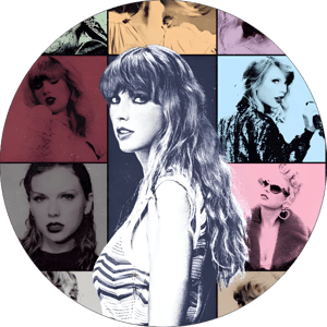 CAPA PAINEL REDONDO TAYLOR SWIFT | TECIDO PREMIUM  | VÁRIOS MODELOS - 1.50X1.50M E 50X50CM