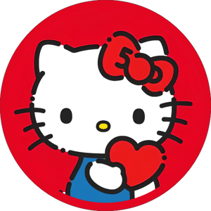 CAPA PAINEL REDONDO HELLO KITTY | TECIDO PREMIUM  | VÁRIOS MODELOS - 1.50X1.50M E 50X50CM