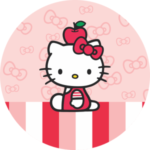 CAPA PAINEL REDONDO HELLO KITTY | TECIDO PREMIUM  | VÁRIOS MODELOS - 1.50X1.50M E 50X50CM
