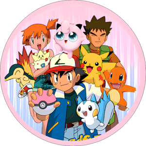 CAPA PAINEL REDONDO ANIME POKEMON | TECIDO PREMIUM  | VÁRIOS MODELOS - 1.50X1.50M E 50X50CM