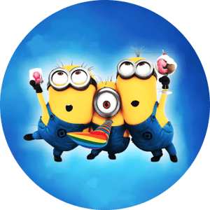 CAPA PAINEL REDONDO MEU MALVADO FAVORITO | TECIDO PREMIUM  | VÁRIOS MODELOS - 1.50X1.50M E 50X50CM