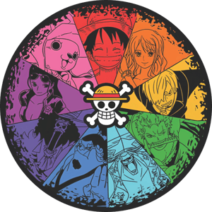 CAPA PAINEL REDONDO ANIME ONE PIECE | TECIDO PREMIUM  | VÁRIOS MODELOS - 1.50X1.50M E 50X50CM