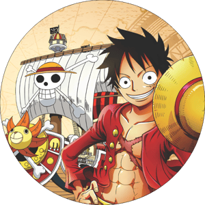 CAPA PAINEL REDONDO ANIME ONE PIECE | TECIDO PREMIUM  | VÁRIOS MODELOS - 1.50X1.50M E 50X50CM