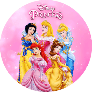 CAPA PAINEL REDONDO PRINCESAS | TECIDO PREMIUM  | VÁRIOS MODELOS - 1.50X1.50M E 50X50CM