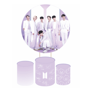 KIT CAPA PAINEL REDONDO E CILÍNDROS KPOP BTS | TECIDO PREMIUM  | VÁRIOS MODELOS.