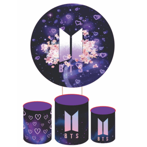 KIT CAPA PAINEL REDONDO E CILÍNDROS KPOP BTS | TECIDO PREMIUM  | VÁRIOS MODELOS.