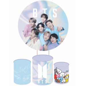 KIT CAPA PAINEL REDONDO E CILÍNDROS KPOP BTS | TECIDO PREMIUM  | VÁRIOS MODELOS.