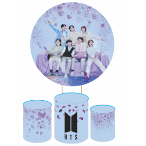 KIT CAPA PAINEL REDONDO E CILÍNDROS KPOP BTS | TECIDO PREMIUM  | VÁRIOS MODELOS.
