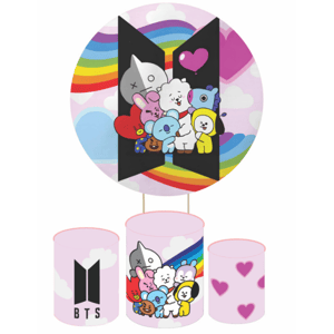 KIT CAPA PAINEL REDONDO E CILÍNDROS KPOP BTS | TECIDO PREMIUM  | VÁRIOS MODELOS.