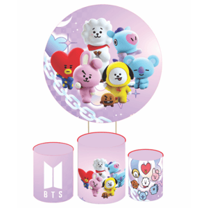 KIT CAPA PAINEL REDONDO E CILÍNDROS KPOP BTS | TECIDO PREMIUM  | VÁRIOS MODELOS.