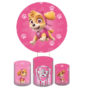 KIT CAPA PAINEL REDONDO E CILÍNDROS PATRULHA CANINA | TECIDO PREMIUM  | VÁRIOS MODELOS.