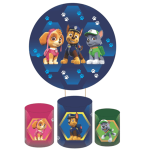 KIT CAPA PAINEL REDONDO E CILÍNDROS PATRULHA CANINA | TECIDO PREMIUM  | VÁRIOS MODELOS.