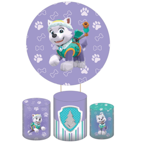 KIT CAPA PAINEL REDONDO E CILÍNDROS PATRULHA CANINA | TECIDO PREMIUM  | VÁRIOS MODELOS.