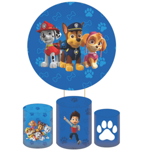 KIT CAPA PAINEL REDONDO E CILÍNDROS PATRULHA CANINA | TECIDO PREMIUM  | VÁRIOS MODELOS.