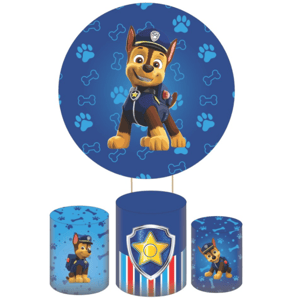 KIT CAPA PAINEL REDONDO E CILÍNDROS PATRULHA CANINA | TECIDO PREMIUM  | VÁRIOS MODELOS.