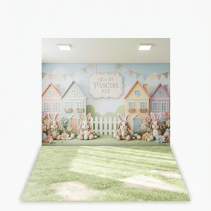 CAPA FUNDO FOTOGRÁFICO PET PÁSCOA COELHO | TECIDO PREMIUM  | VÁRIOS MODELOS. - 1.20X1.70M