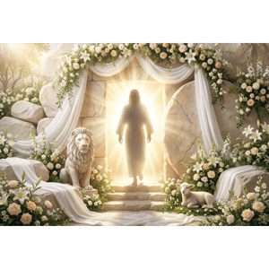 CAPA FUNDO FOTOGRÁFICO HORIZONTAL PÁSCOA CRISTÃ| TECIDO PREMIUM  | VÁRIOS MODELOS - 2.20X1.50M