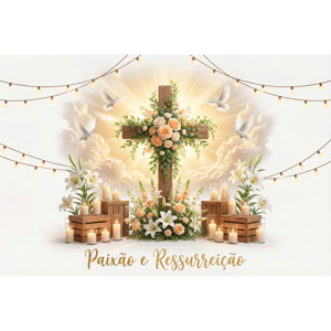 CAPA FUNDO FOTOGRÁFICO HORIZONTAL PÁSCOA CRISTÃ| TECIDO PREMIUM  | VÁRIOS MODELOS - 2.20X1.50M