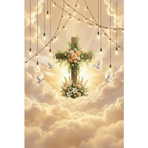 CAPA FUNDO FOTOGRÁFICO VERTICAL PÁSCOA CRISTÃ | TECIDO PREMIUM  | VÁRIOS MODELOS - 1.50X2.20CM