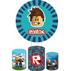 KIT CAPA PAINEL REDONDO E CILÍNDROS ROBLOX | TECIDO PREMIUM  | VÁRIOS MODELOS.