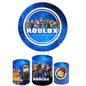 KIT CAPA PAINEL REDONDO E CILÍNDROS ROBLOX | TECIDO PREMIUM  | VÁRIOS MODELOS.