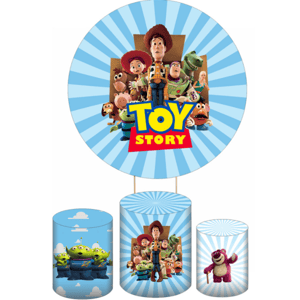 KIT CAPA PAINEL REDONDO E CILÍNDROS TOY STORY | TECIDO PREMIUM  | VÁRIOS MODELOS.