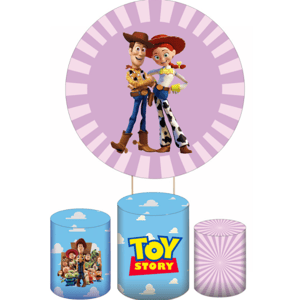 KIT CAPA PAINEL REDONDO E CILÍNDROS TOY STORY | TECIDO PREMIUM  | VÁRIOS MODELOS.