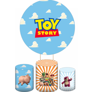 KIT CAPA PAINEL REDONDO E CILÍNDROS TOY STORY | TECIDO PREMIUM  | VÁRIOS MODELOS.