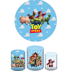KIT CAPA PAINEL REDONDO E CILÍNDROS TOY STORY | TECIDO PREMIUM  | VÁRIOS MODELOS.