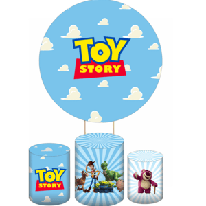 KIT CAPA PAINEL REDONDO E CILÍNDROS TOY STORY | TECIDO PREMIUM  | VÁRIOS MODELOS.