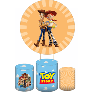 KIT CAPA PAINEL REDONDO E CILÍNDROS TOY STORY | TECIDO PREMIUM  | VÁRIOS MODELOS.
