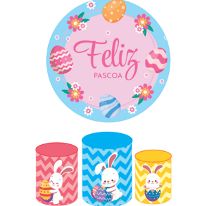 KIT CAPA PAINEL REDONDO E CILÍNDROS PÁSCOA | TECIDO PREMIUM  | VÁRIOS MODELOS.