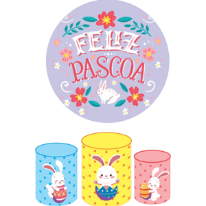 KIT CAPA PAINEL REDONDO E CILÍNDROS PÁSCOA | TECIDO PREMIUM  | VÁRIOS MODELOS.