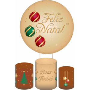 KIT CAPA PAINEL REDONDO E CILÍNDROS NATAL | TECIDO PREMIUM  | VÁRIOS MODELOS.