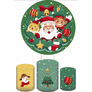 KIT CAPA PAINEL REDONDO E CILÍNDROS NATAL | TECIDO PREMIUM  | VÁRIOS MODELOS.