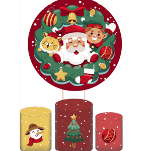 KIT CAPA PAINEL REDONDO E CILÍNDROS NATAL | TECIDO PREMIUM  | VÁRIOS MODELOS.