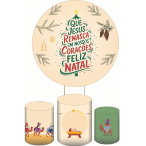 KIT CAPA PAINEL REDONDO E CILÍNDROS NATAL | TECIDO PREMIUM  | VÁRIOS MODELOS.