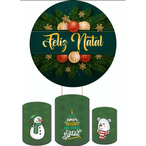 KIT CAPA PAINEL REDONDO E CILÍNDROS NATAL | TECIDO PREMIUM  | VÁRIOS MODELOS.