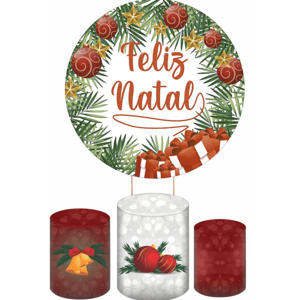 KIT CAPA PAINEL REDONDO E CILÍNDROS NATAL | TECIDO PREMIUM  | VÁRIOS MODELOS.