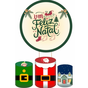 KIT CAPA PAINEL REDONDO E CILÍNDROS NATAL | TECIDO PREMIUM  | VÁRIOS MODELOS.