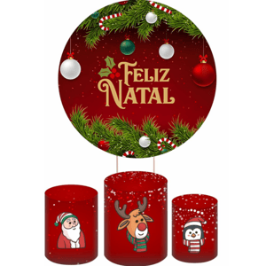 KIT CAPA PAINEL REDONDO E CILÍNDROS NATAL | TECIDO PREMIUM  | VÁRIOS MODELOS.