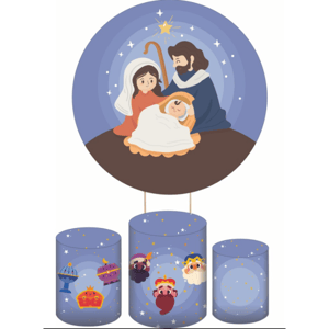 KIT CAPA PAINEL REDONDO E CILÍNDROS NATAL | TECIDO PREMIUM  | VÁRIOS MODELOS.
