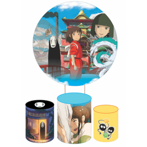 KIT CAPA PAINEL REDONDO E CILÍNDROS STUDIO GHIBLI | TECIDO PREMIUM  | VÁRIOS MODELOS.