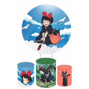 KIT CAPA PAINEL REDONDO E CILÍNDROS STUDIO GHIBLI | TECIDO PREMIUM  | VÁRIOS MODELOS.